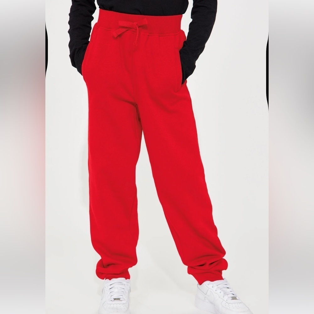 Fashion Nova Kids Red Jogger Sweatpants. (14). Unisex